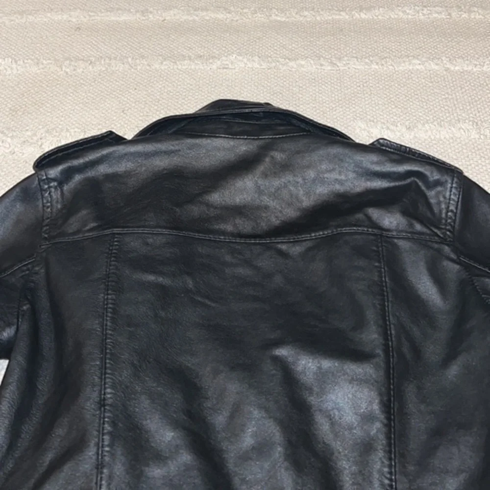 Allsaints‎ Balfern Black Leather Biker Moto Zip Jacket 00